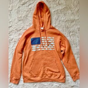 New Columbia Men’s Americana Medium Activewear Sweatshirt Hoodie Burnt Orange